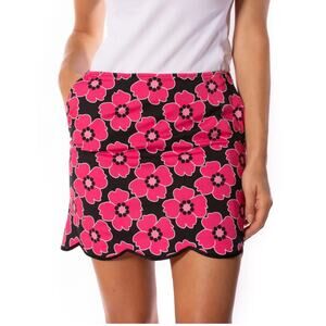 NWT‎ Golftini Wanderlust Women's 6 17" Scallop Golf Skort Pink/Black